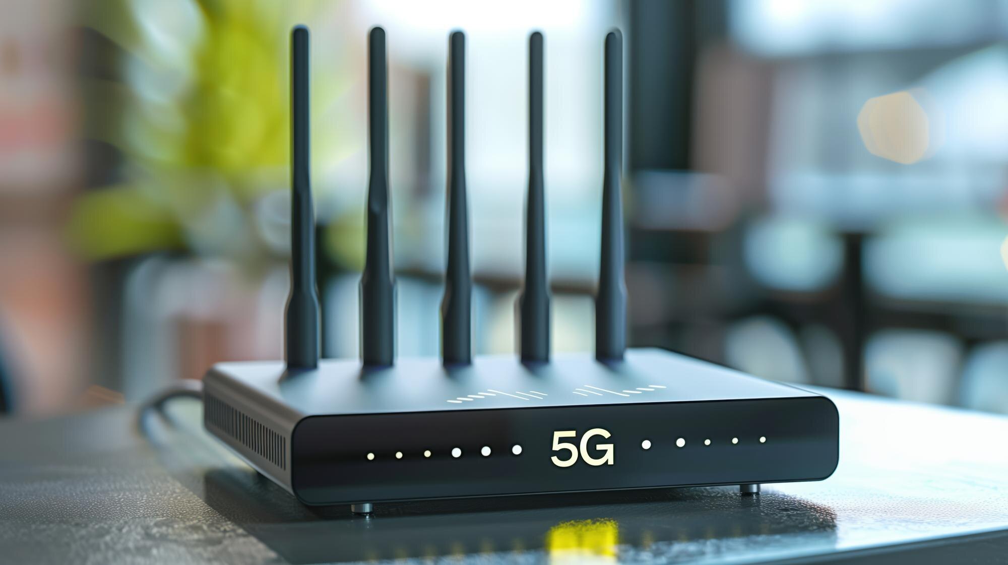 router przesyłający Wi-Fi 5G w pokoju