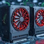 Komputery wysokiej wydajności Red LED GPU Mining Rigs